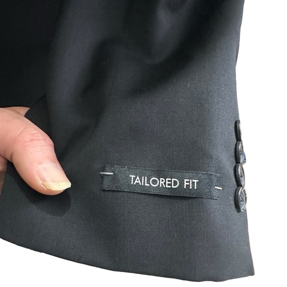 Jos A Bank Tailor Fit Mens Black 2 Button Suit Jacket Size 40L 100% Wool NWT - Picture 4 of 16